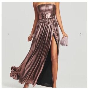 Retrofete Jaden Strapless Belted Gown - S